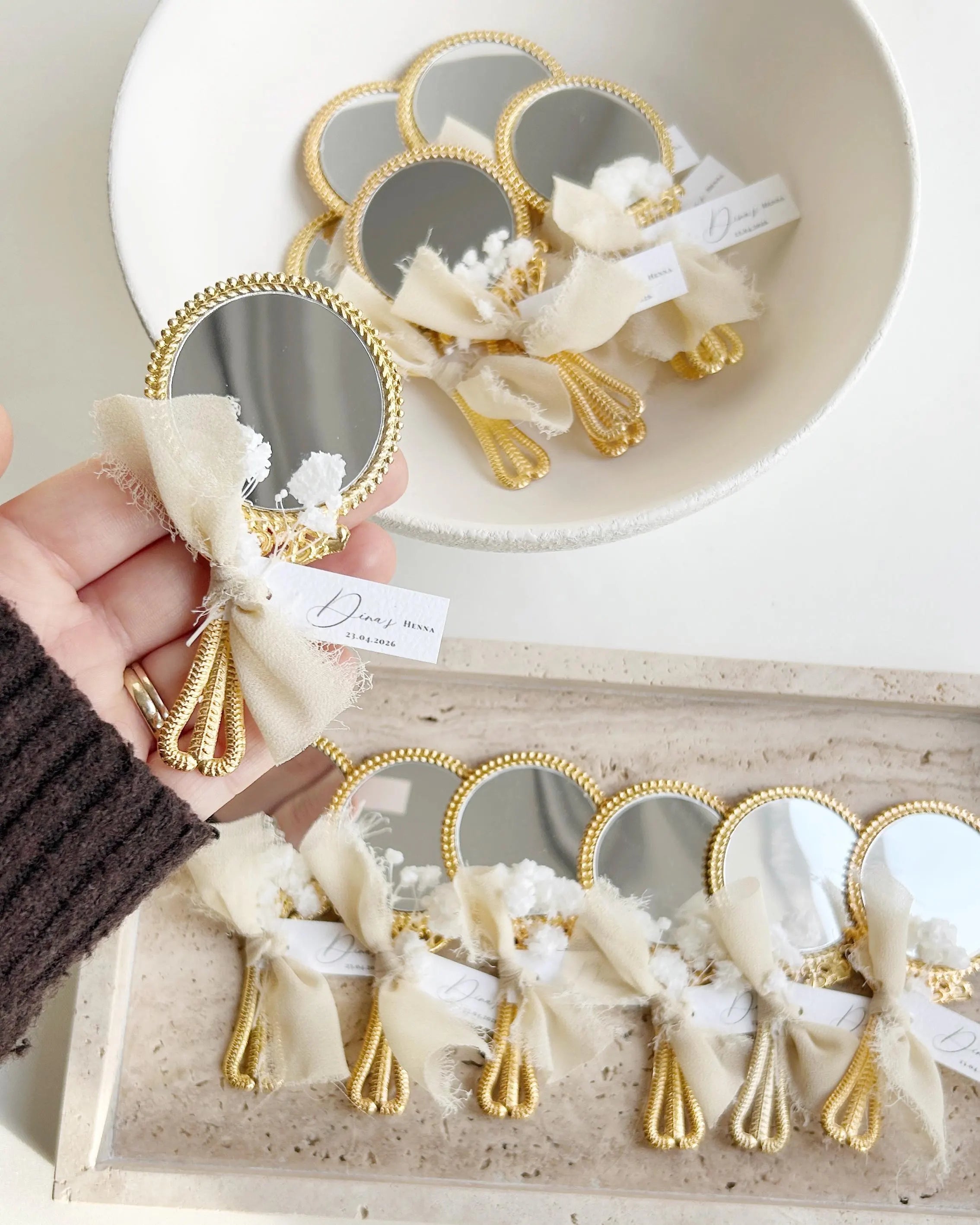Personalized Gold Mirror Wedding Favor
