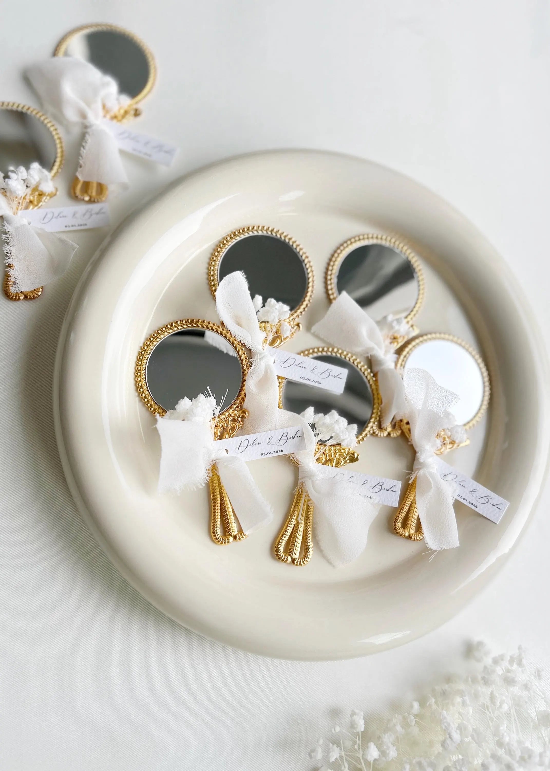 Personalized Gold Mirror Wedding Favor