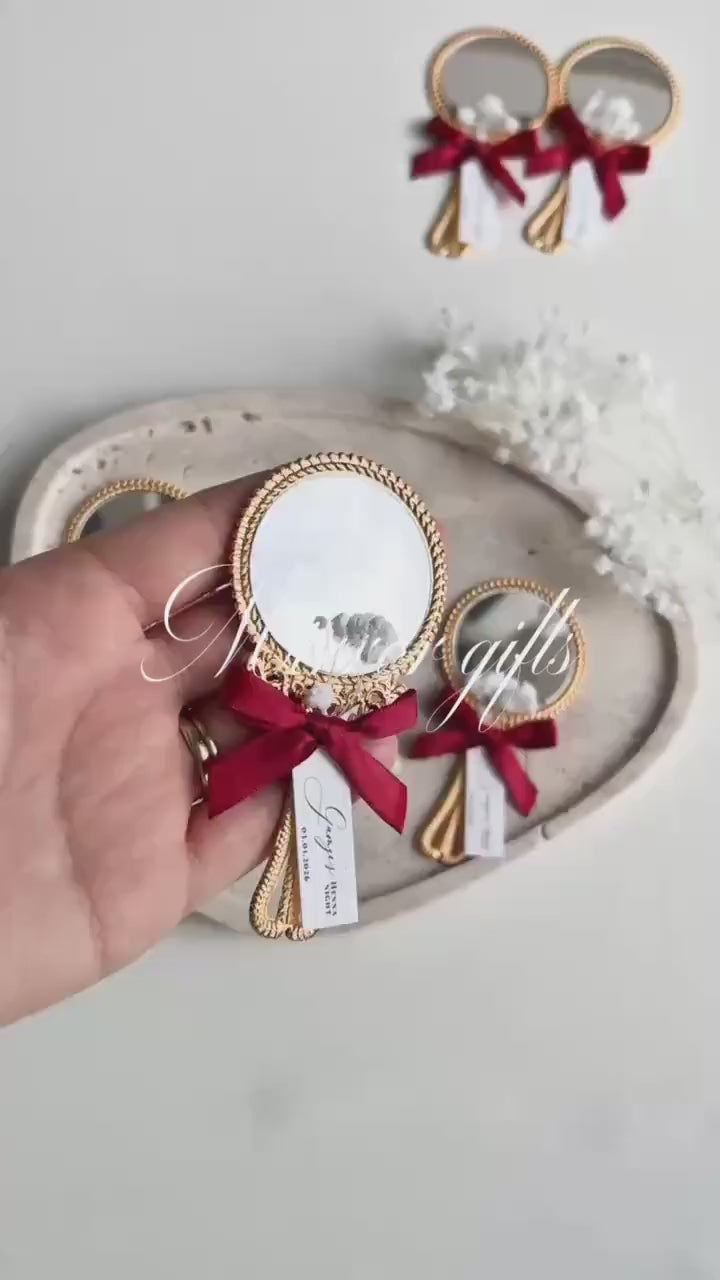 Personalized Gold Mirror Wedding Favor